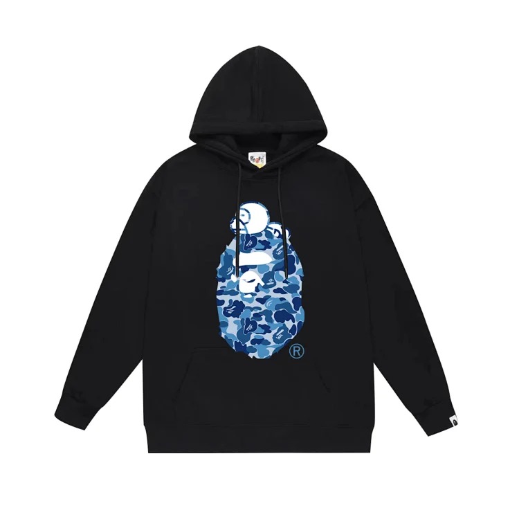 Fashionable simple print hooded sweatshirt