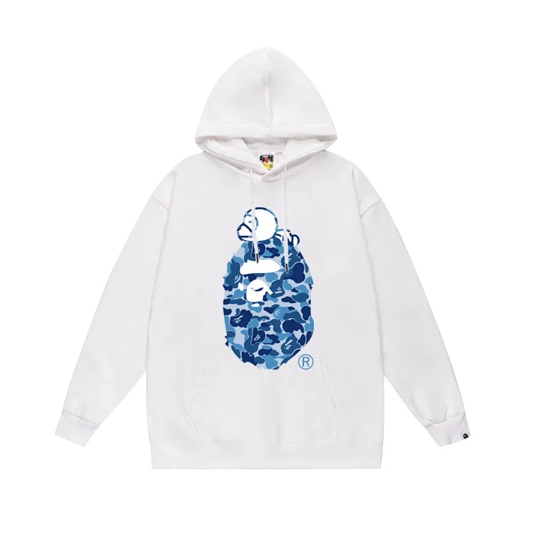 Fashionable simple print hooded sweatshirt
