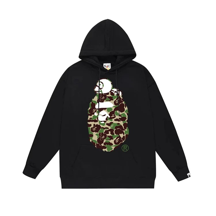 Fashionable simple print hooded sweatshirt
