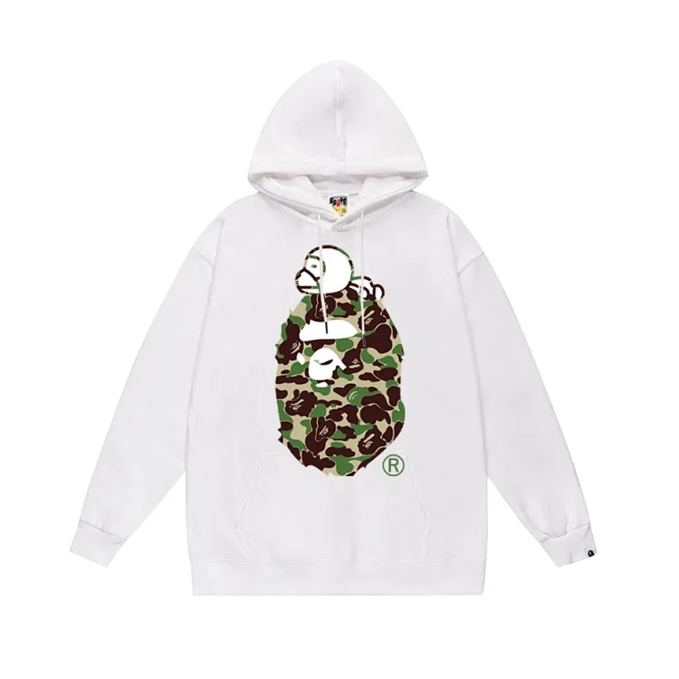 Fashionable simple print hooded sweatshirt