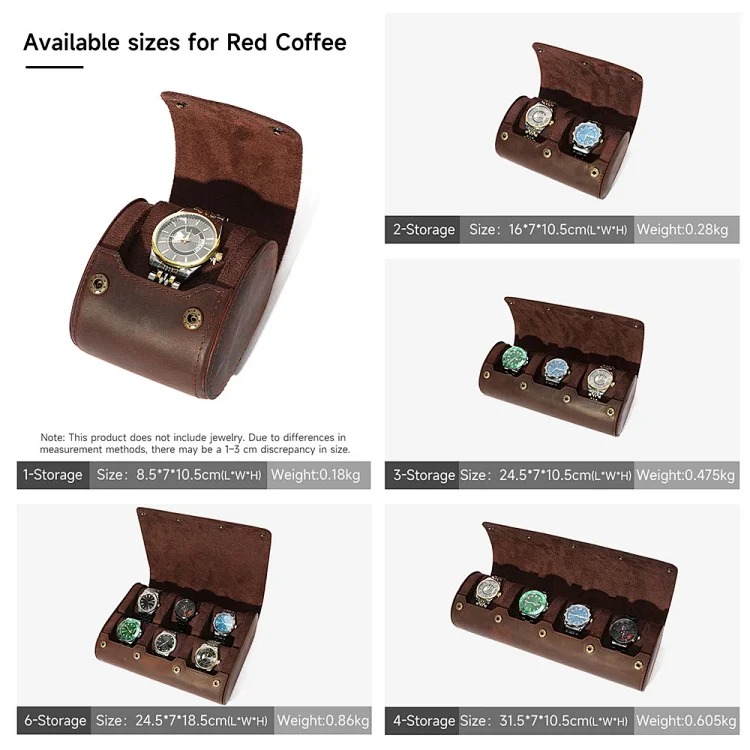 Cross-border retro crazy horse leather watch box couple mechanical watch gift box high-end convenient watch storage box