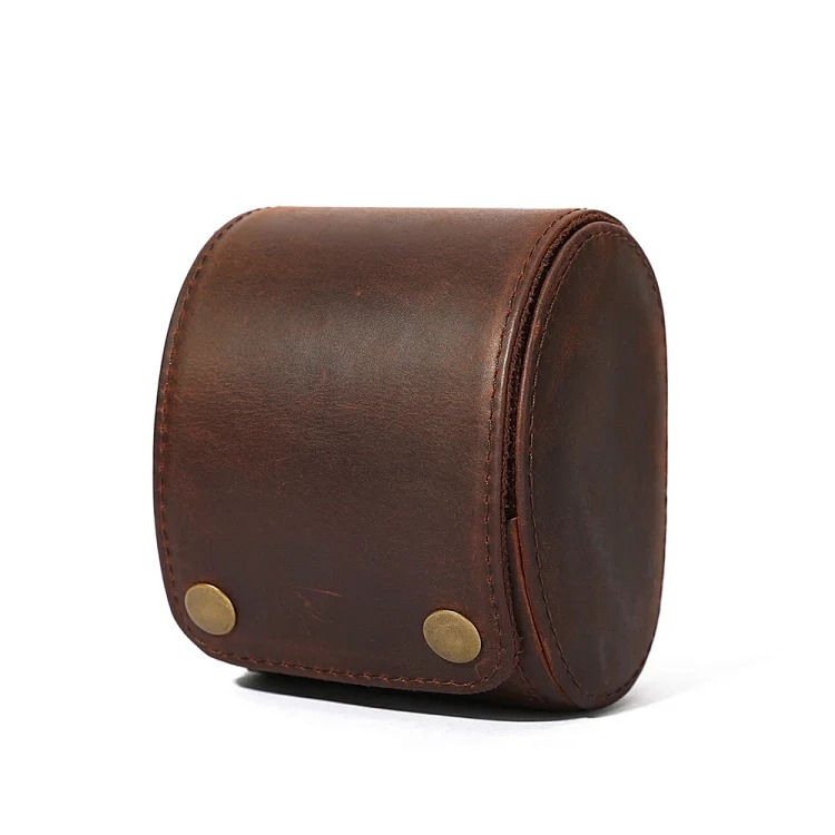 Cross-border retro crazy horse leather watch box couple mechanical watch gift box high-end convenient watch storage box