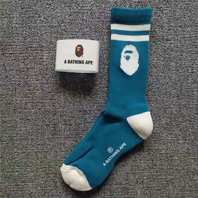BP ape head towel bottom socks street dead high-top skateboard socks men's and women's sports basketball socks drop shipping image 2