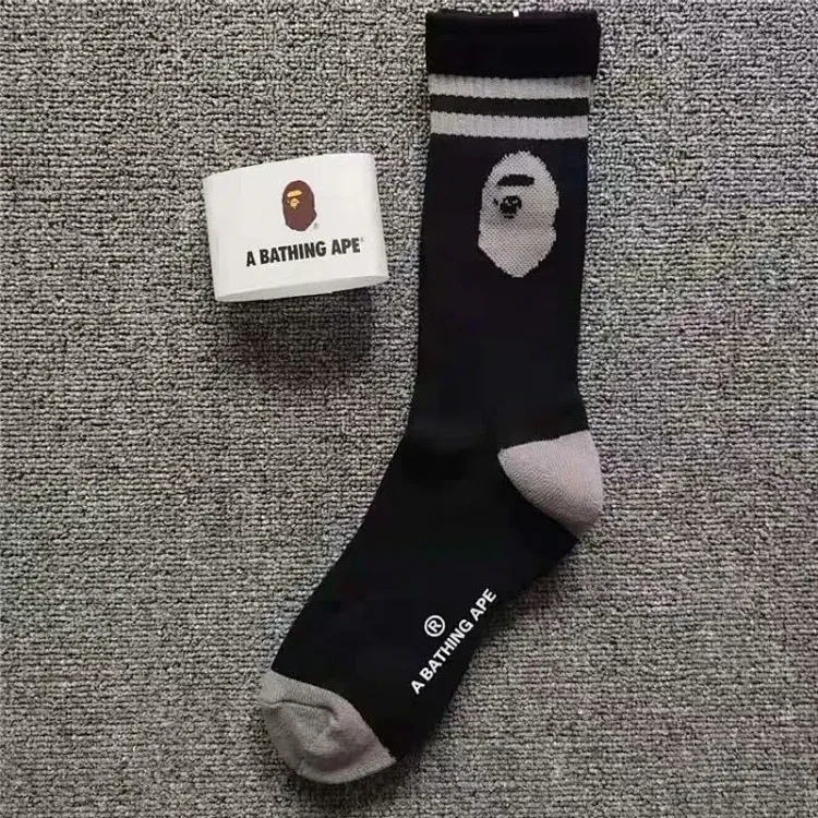 BP ape head towel bottom socks street dead high-top skateboard socks men's and women's sports basketball socks drop shipping image 4