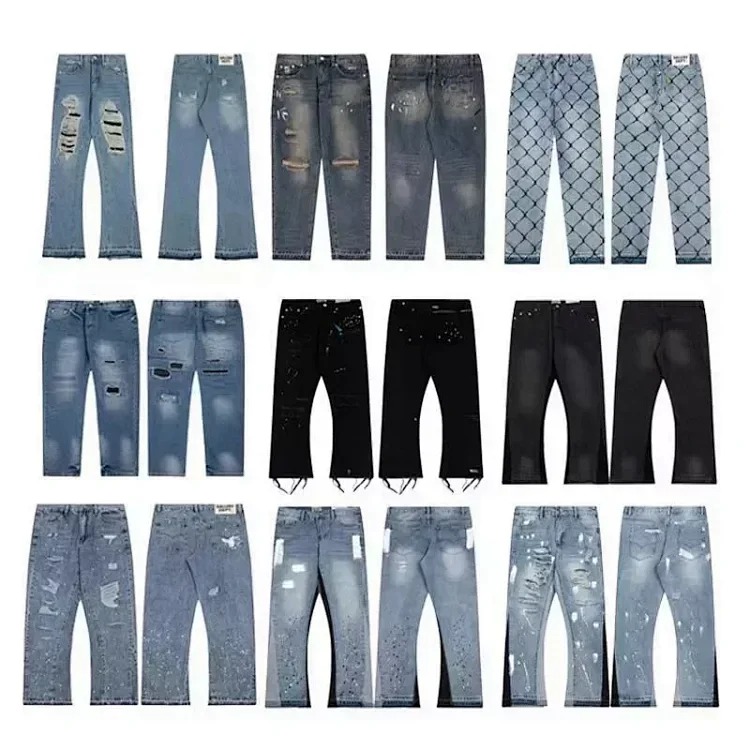 Washed ripped patchwork jeans GD