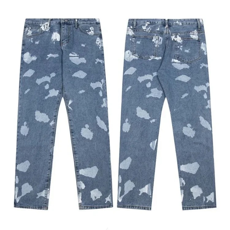 Washed ripped patchwork jeans GD image 4