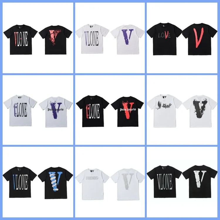 Cross-border supply big V trendy brand letter cherry blossom short half-sleeved sketch embroidered lip print graffiti printed short-sleeved T-shirt for men and women 1