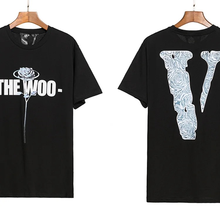 Cross-border supply big V trendy brand letter cherry blossom short half-sleeved sketch embroidered lip print graffiti printed short-sleeved T-shirt for men and women 1 image 4