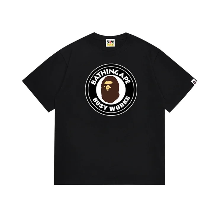Cross-border wholesale supply foreign trade trendy brand bape ape head shark short-sleeved monkey 260g heavy bape T-shirt short image 3