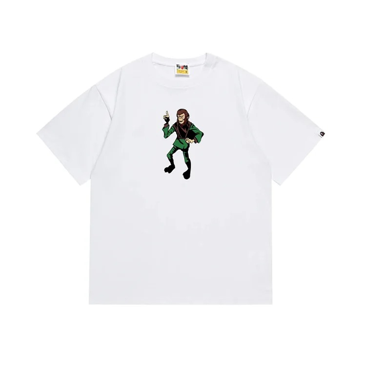 Cross-border wholesale supply foreign trade trendy brand bape ape head shark short-sleeved monkey 260g heavy bape T-shirt short image 4