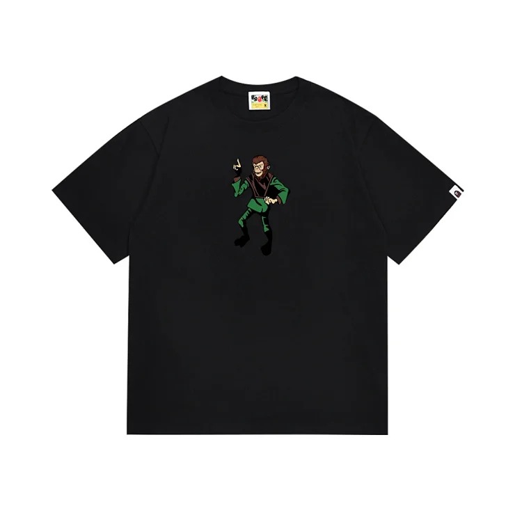 Cross-border wholesale supply foreign trade trendy brand bape ape head shark short-sleeved monkey 260g heavy bape T-shirt short image 5