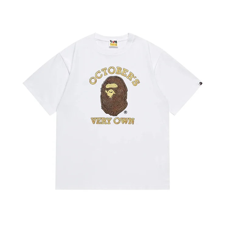 Cross-border wholesale supply foreign trade trendy brand bape ape head shark short-sleeved monkey 260g heavy bape T-shirt short image 6