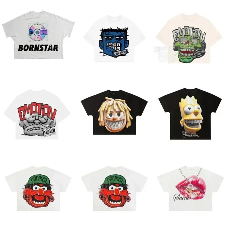 Short sleeve t-shirts for men and women high street half sleeves
