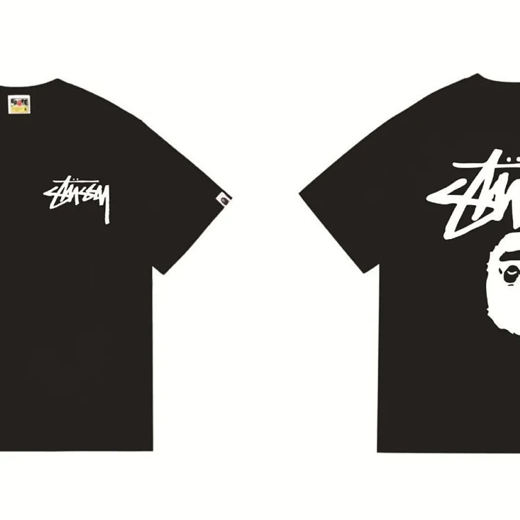 Cross-border 2024 new summer fashion brand BAPE classic ape-man lightning print men's and women's cotton short-sleeved T-shirt image 2