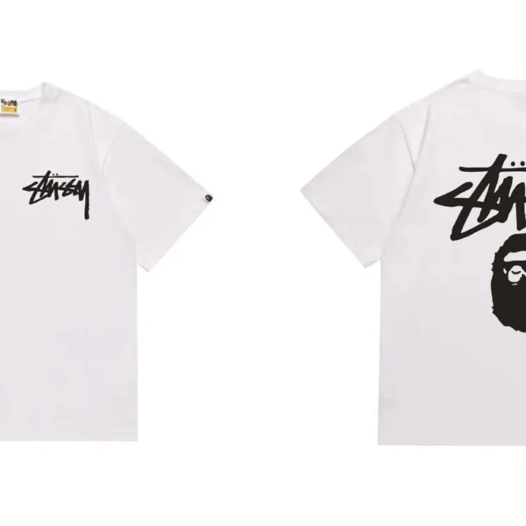 Cross-border 2024 new summer fashion brand BAPE classic ape-man lightning print men's and women's cotton short-sleeved T-shirt image 3