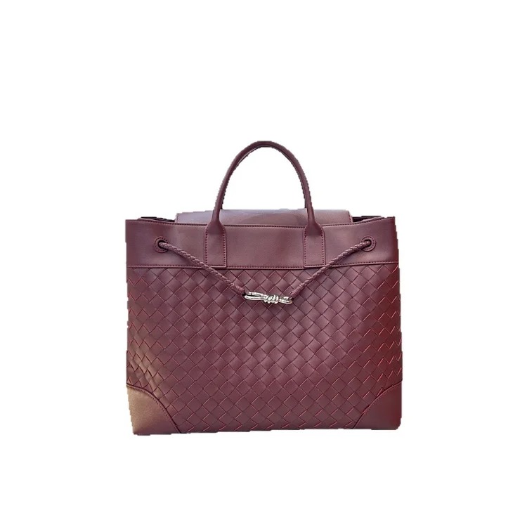 Cross-border popular hand-woven tote bag, genuine leather women's bag, Andiam extra large capacity handbag, shoulder crossbody bag