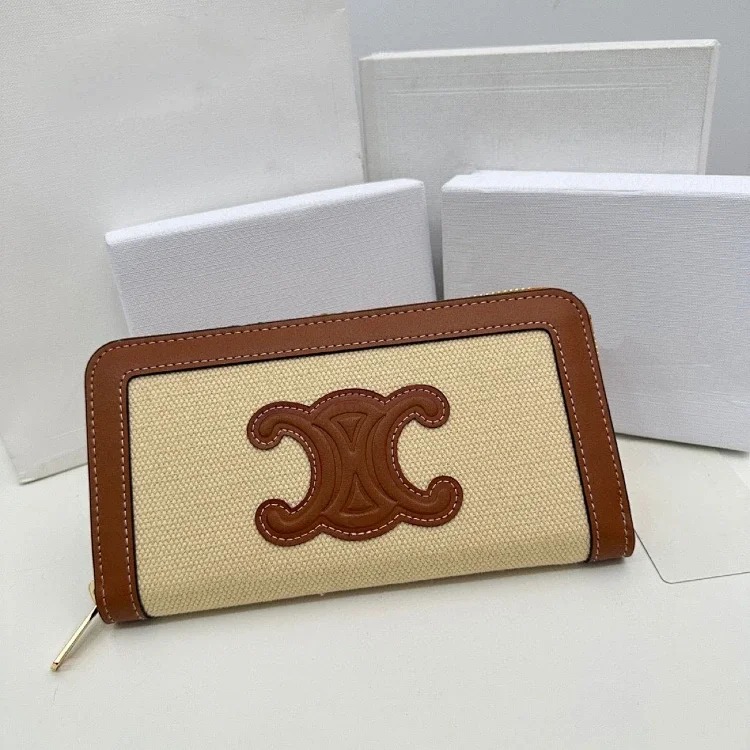 SL new genuine leather long card holder coin purse mobile phone bag zipper flip long money-5821