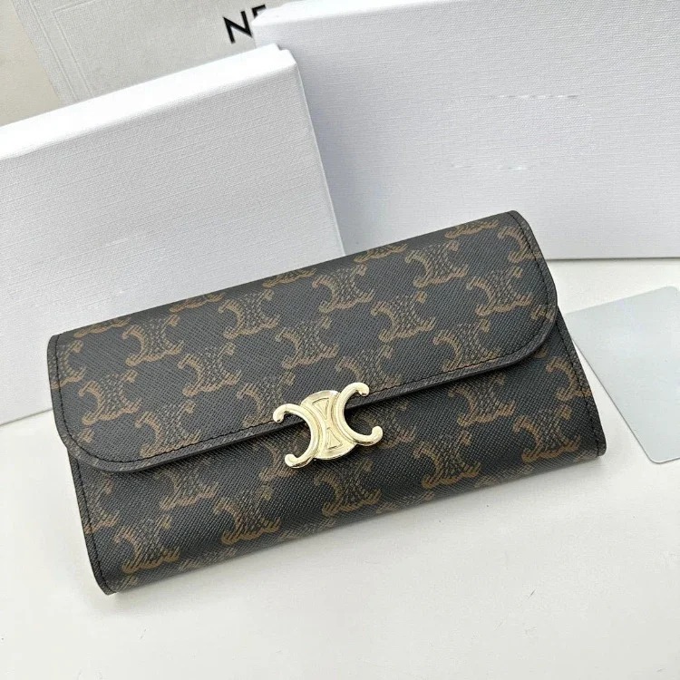 SL new genuine leather long card holder coin purse mobile phone bag zipper flip long money-5821