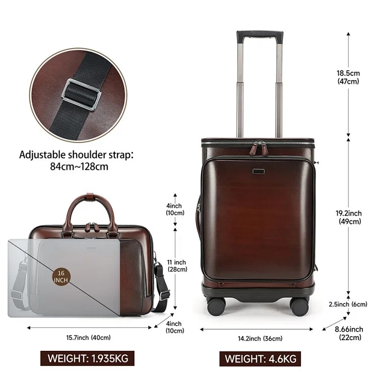 Retro luxury high-end briefcase suitcase 20-inch boarding case travel trolley suit luggage set
