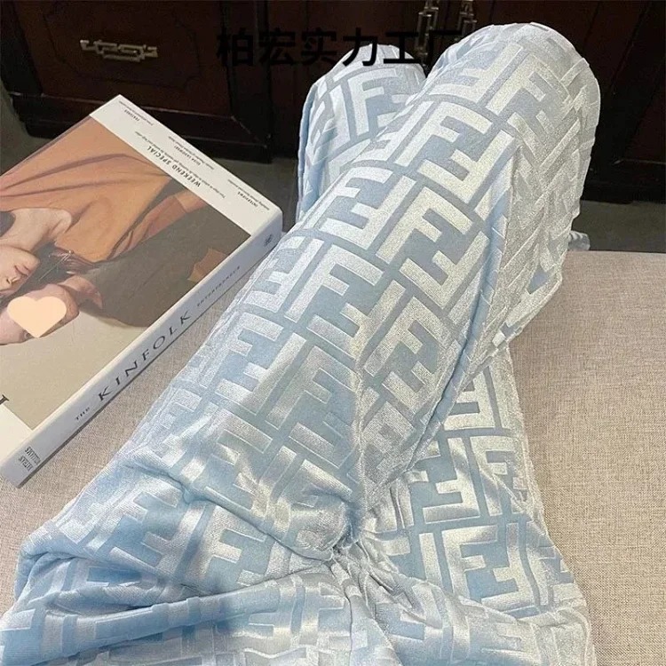 Wide-leg pants with double F letters for women in autumn, loose and loose casual , so handsome that they hit the street-CY