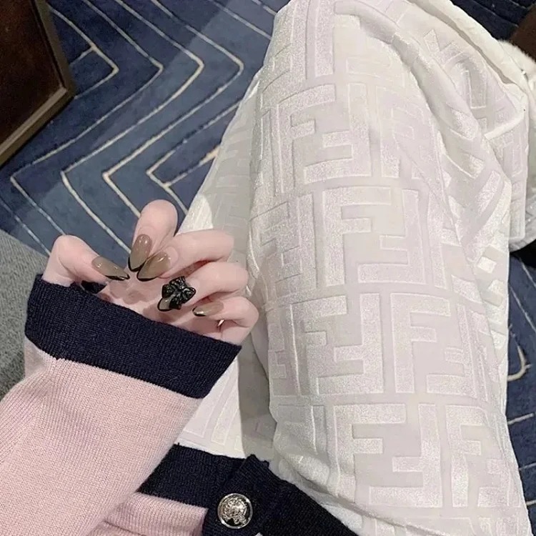 Wide-leg pants with double F letters for women in autumn, loose and loose casual , so handsome that they hit the street-CY