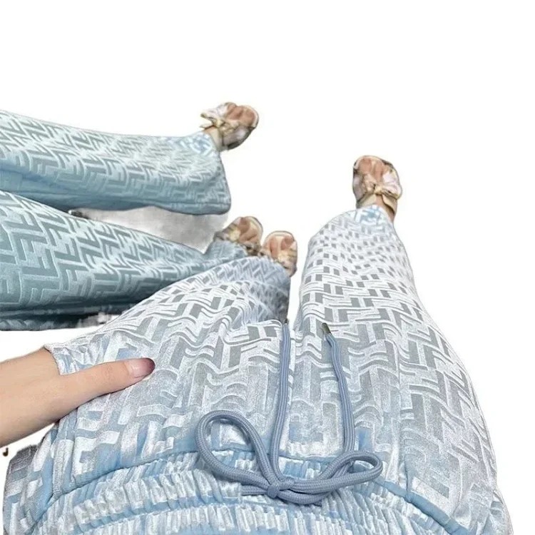 Wide-leg pants with double F letters for women in autumn, loose and loose casual , so handsome that they hit the street-CY