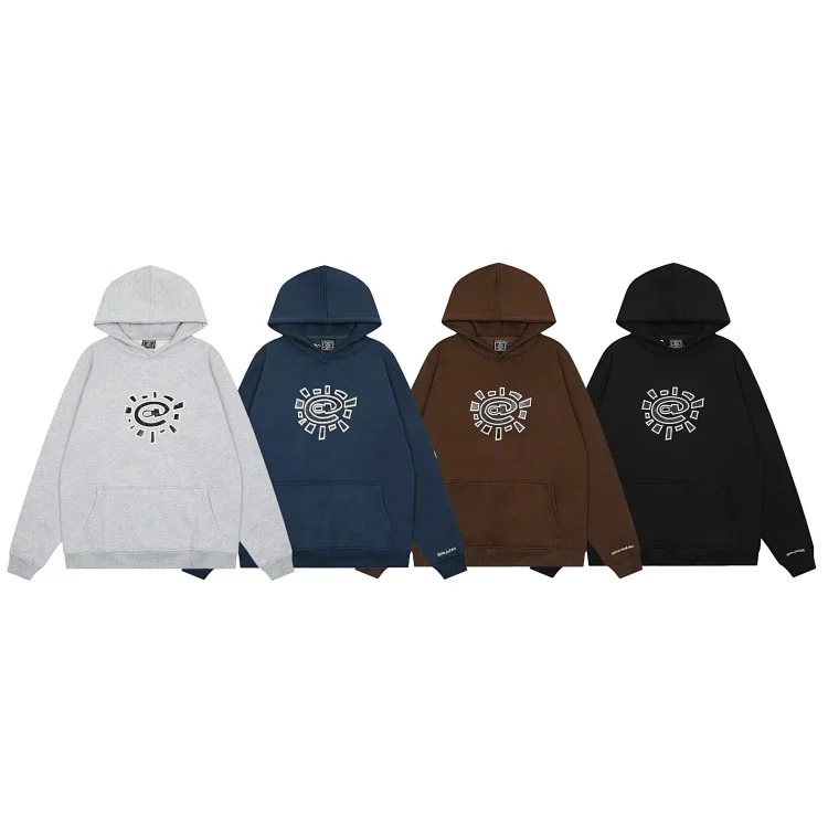 Sun roll plus velvet sweatpants hip-hop American retro high street loose casual sweatshirt-CY