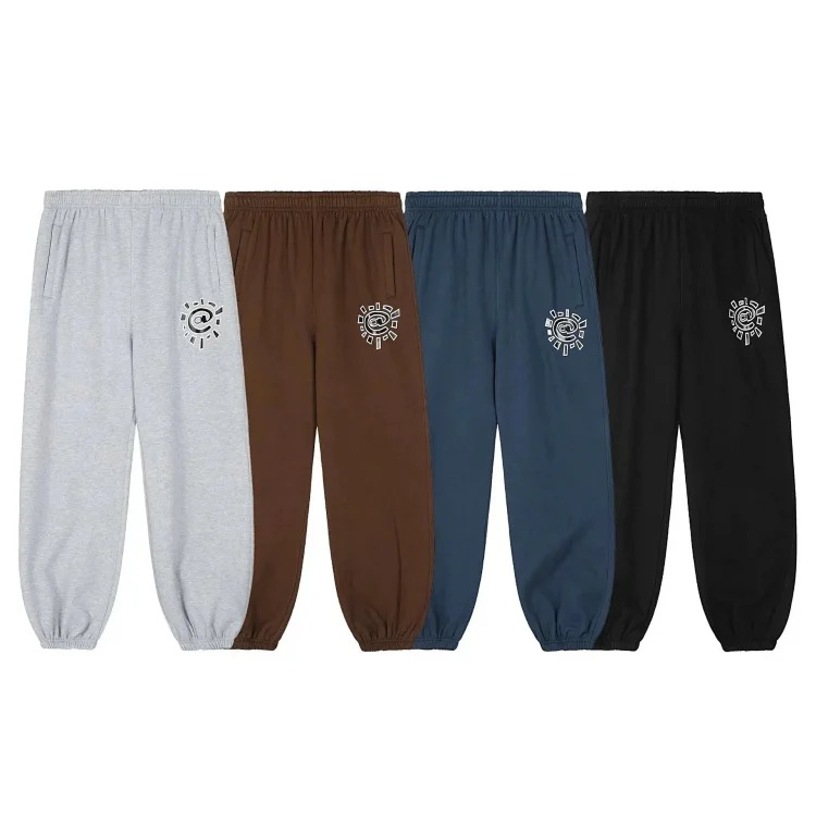 Sun roll plus velvet sweatpants hip-hop American retro high street loose casual sweatshirt-CY