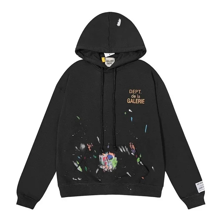 GALLERY DEPT, the niche beauty trend, Hollywood-limited James style hand-painted splash lettering hooded sweatshirt image 4