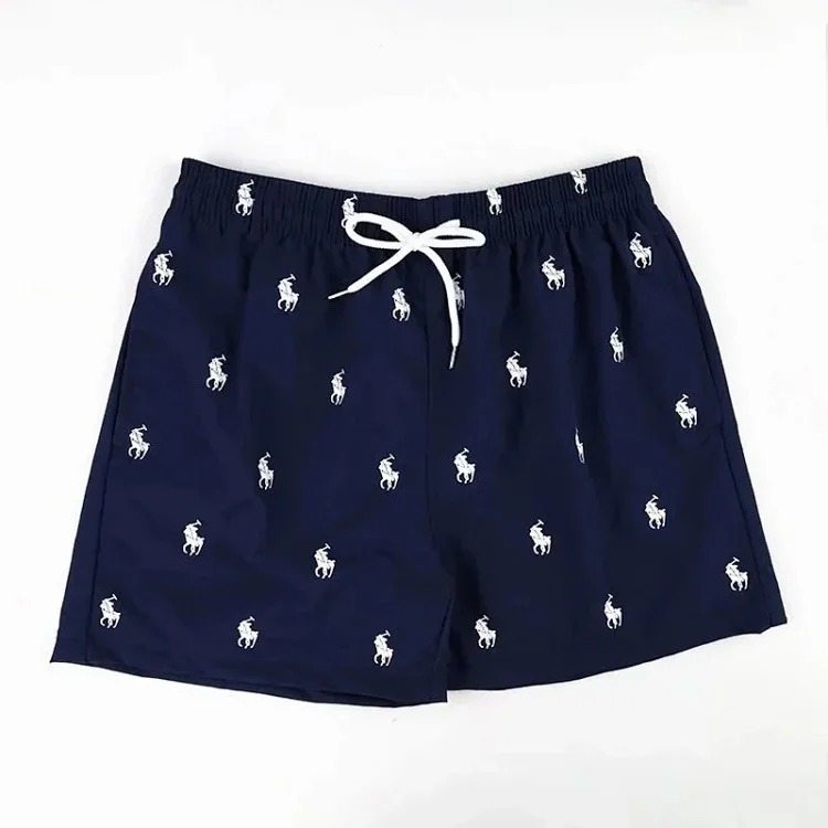 Shorts men's summer thin outer wear quick-drying beach pants straight loose large printed simple casual three-quarter -CY
