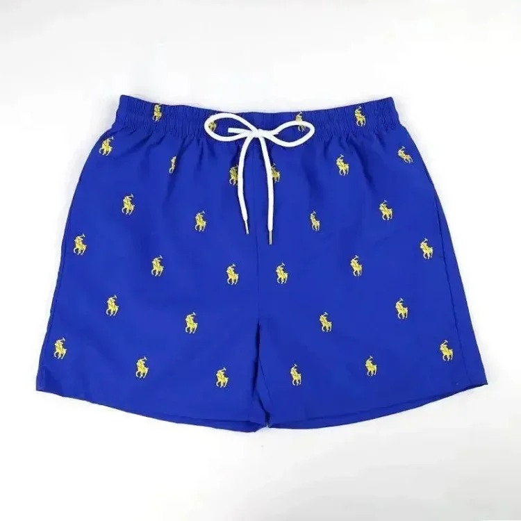 Shorts men's summer thin outer wear quick-drying beach pants straight loose large printed simple casual three-quarter -CY