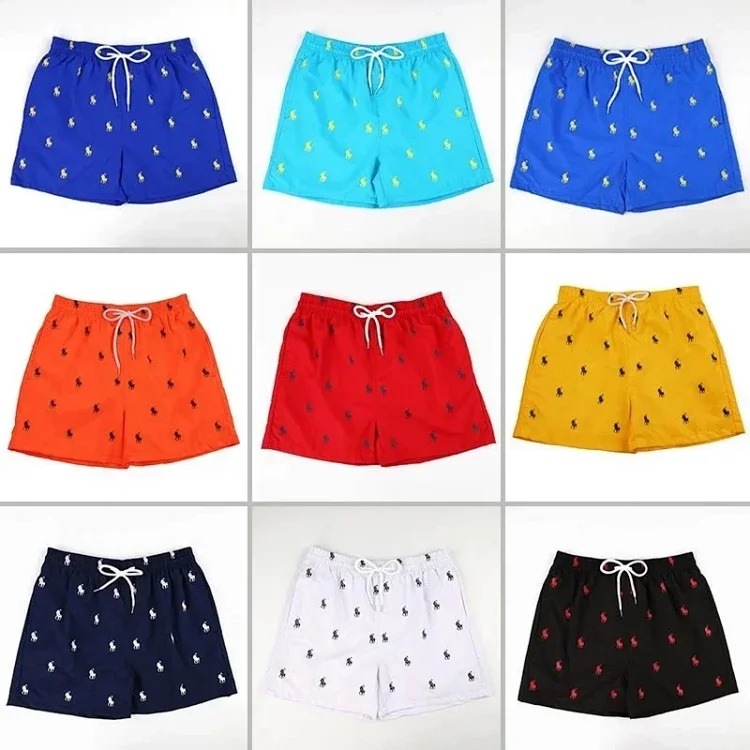 Shorts men's summer thin outer wear quick-drying beach pants straight loose large printed simple casual three-quarter -CY