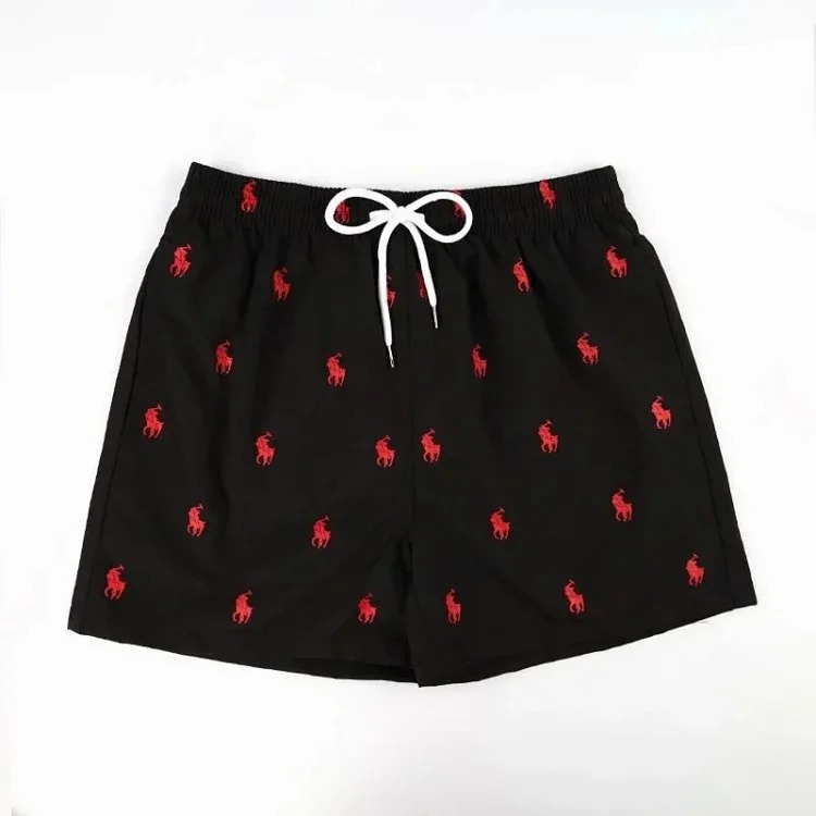 Shorts men's summer thin outer wear quick-drying beach pants straight loose large printed simple casual three-quarter -CY