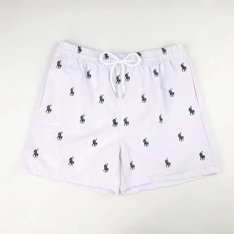 Shorts men's summer thin outer wear quick-drying beach pants straight loose large printed simple casual three-quarter -CY