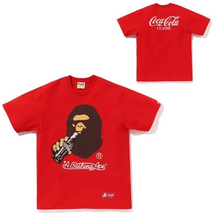 Japanese trendy brand APE Miami International co-branded loose sports camouflage cotton men's and women's short-sleeved T-shirts cross-border image 3