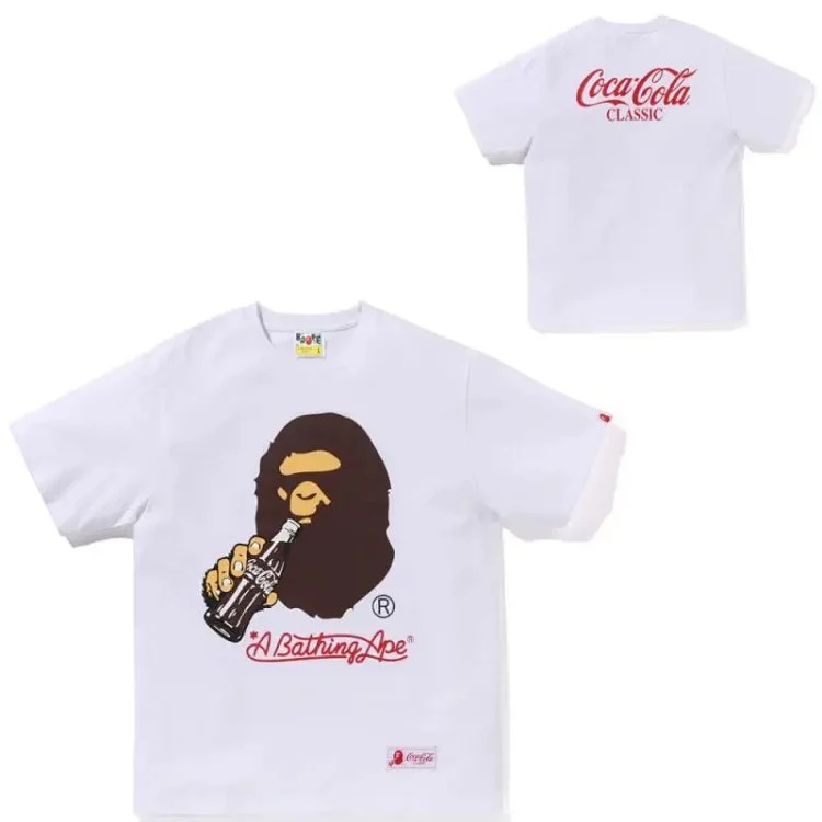 Japanese trendy brand APE Miami International co-branded loose sports camouflage cotton men's and women's short-sleeved T-shirts cross-border image 4