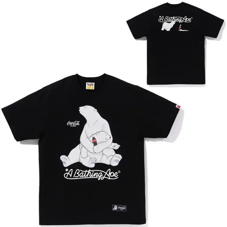 Japanese trendy brand APE Miami International co-branded loose sports camouflage cotton men's and women's short-sleeved T-shirts cross-border image 5