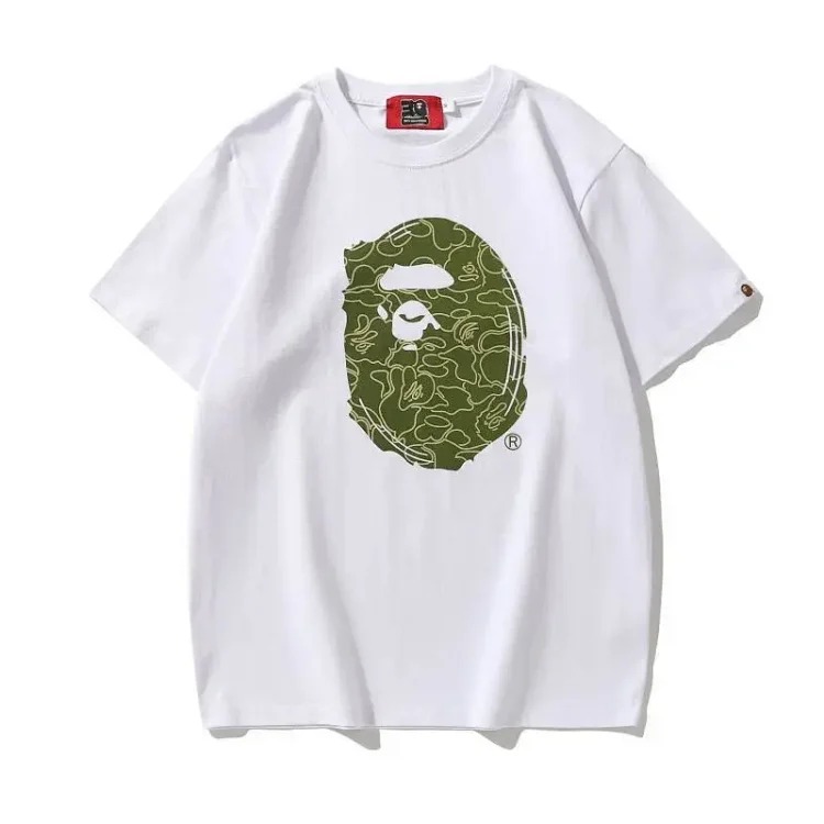 Japanese trendy brand APE Miami International co-branded loose sports camouflage cotton men's and women's short-sleeved T-shirts cross-border image 6