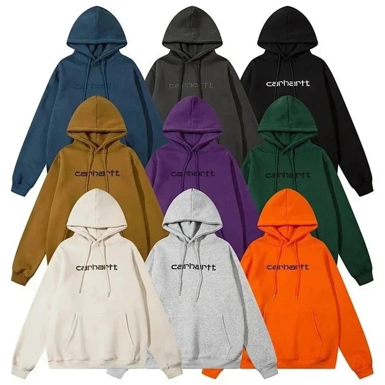 Card classic letter embroidered men's and women's loose velvet hoodie sweatshirt