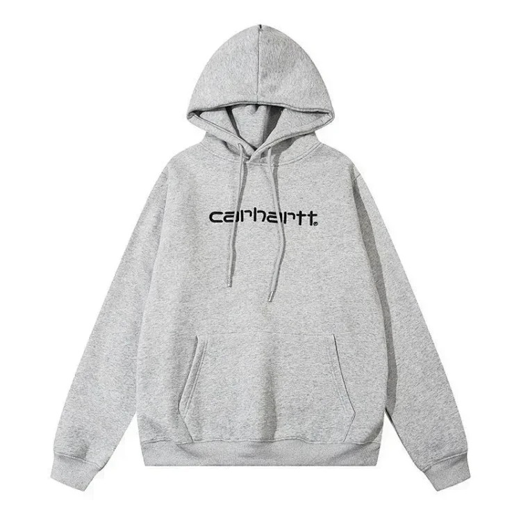 Card classic letter embroidered men's and women's loose velvet hoodie sweatshirt image 2