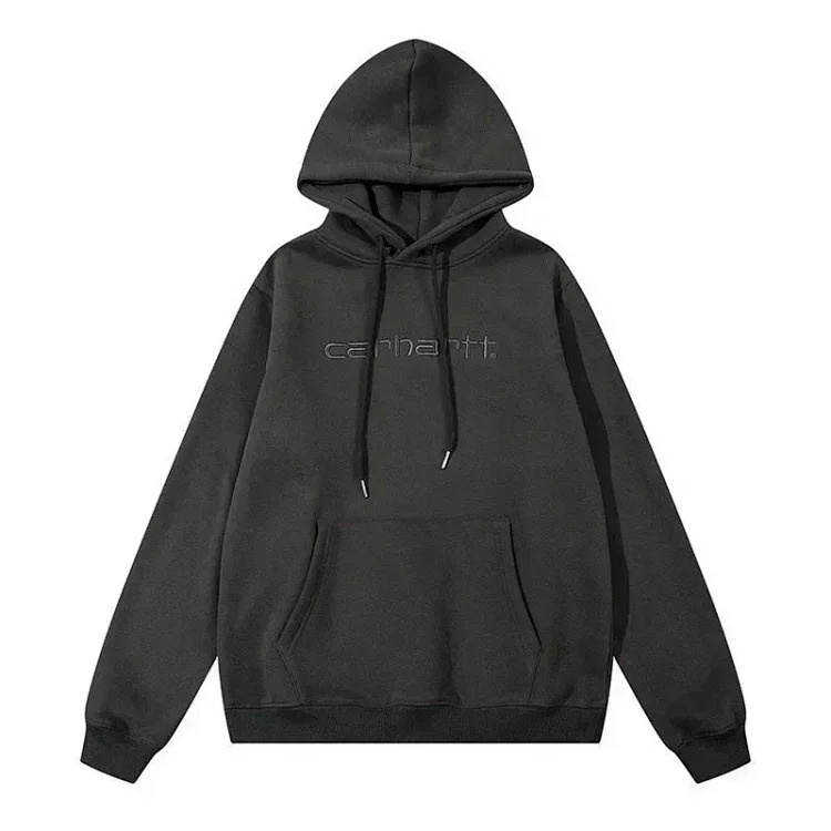 Card classic letter embroidered men's and women's loose velvet hoodie sweatshirt image 3
