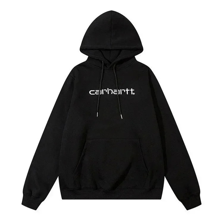 Card classic letter embroidered men's and women's loose velvet hoodie sweatshirt image 4