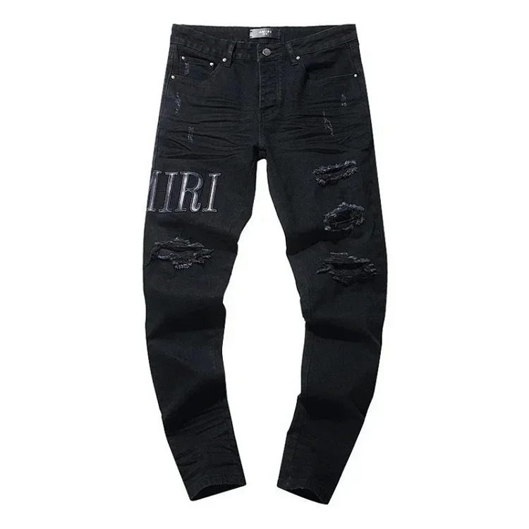 Youthful trendy distressed jeans image 3