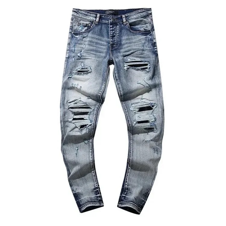Youthful trendy distressed jeans image 5