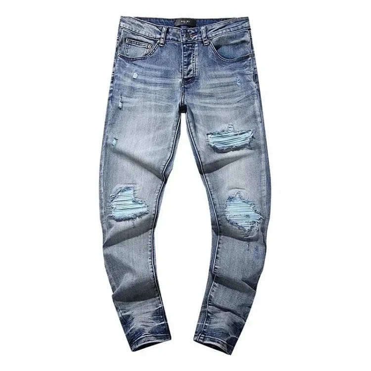 Youthful trendy distressed jeans image 6