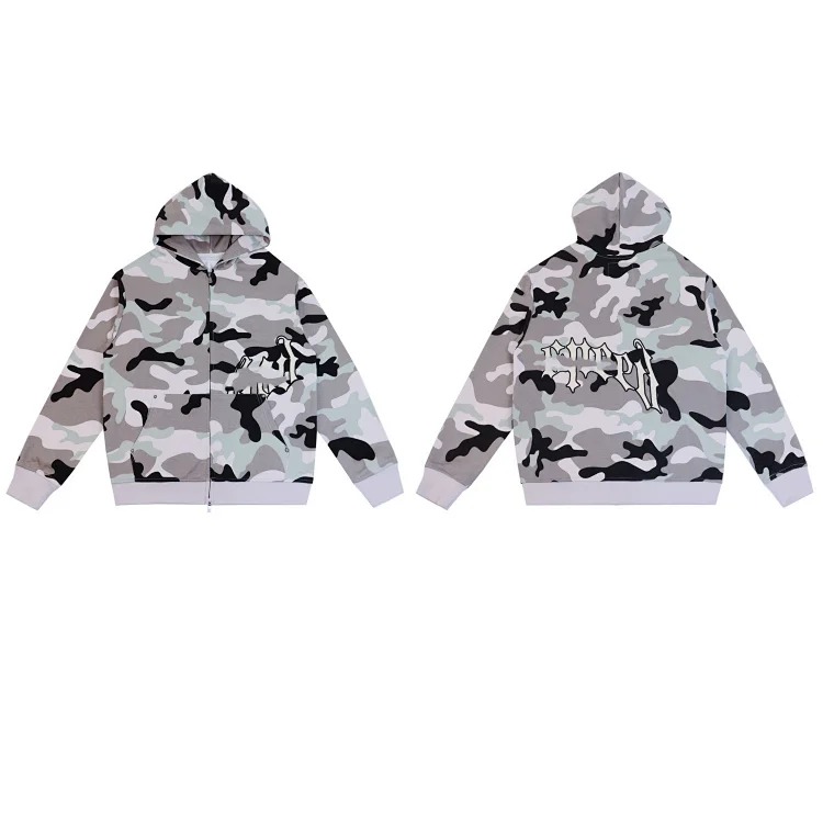Camouflage sports suit Godspeed American trendy brand embroidered letters men's heavy loose hoodie pants image 4