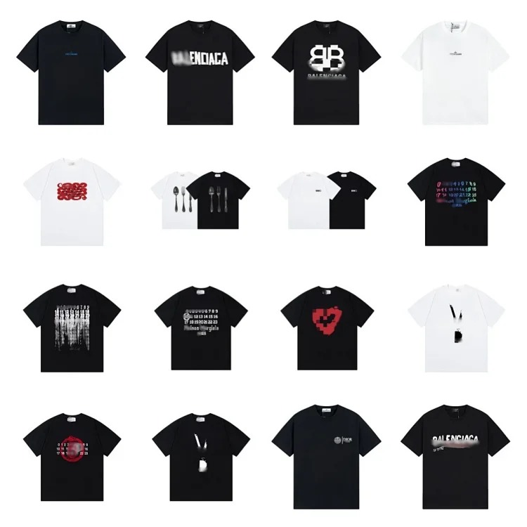 26s cross-border hot style classic stone Bajia T-shirt pattern round neck men and women same style island couple correct loose type