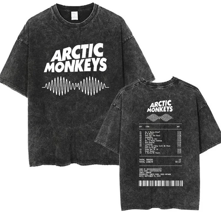 Shirt tour track retro shirt women t washed music men monkey arctic single rock t punk hip hop