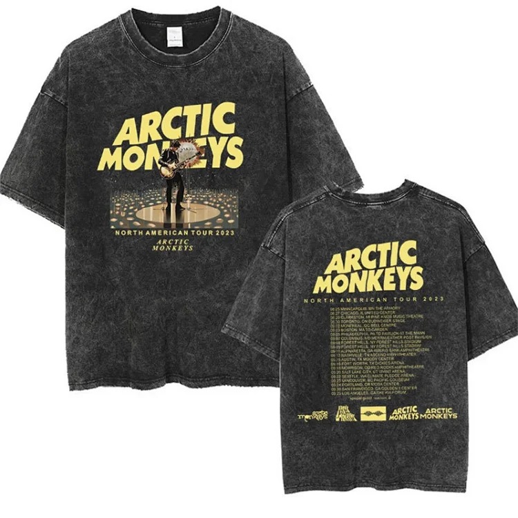 Shirt tour track retro shirt women t washed music men monkey arctic single rock t punk hip hop
