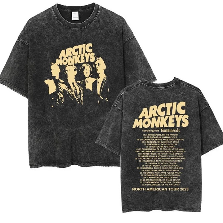Shirt tour track retro shirt women t washed music men monkey arctic single rock t punk hip hop